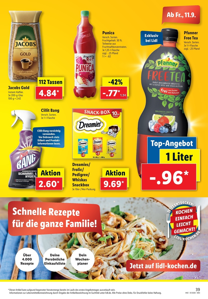 Lidl – Aktionsprospekt ab Montag, 07.09.2020 – Seite 39 – Prospektwerbung